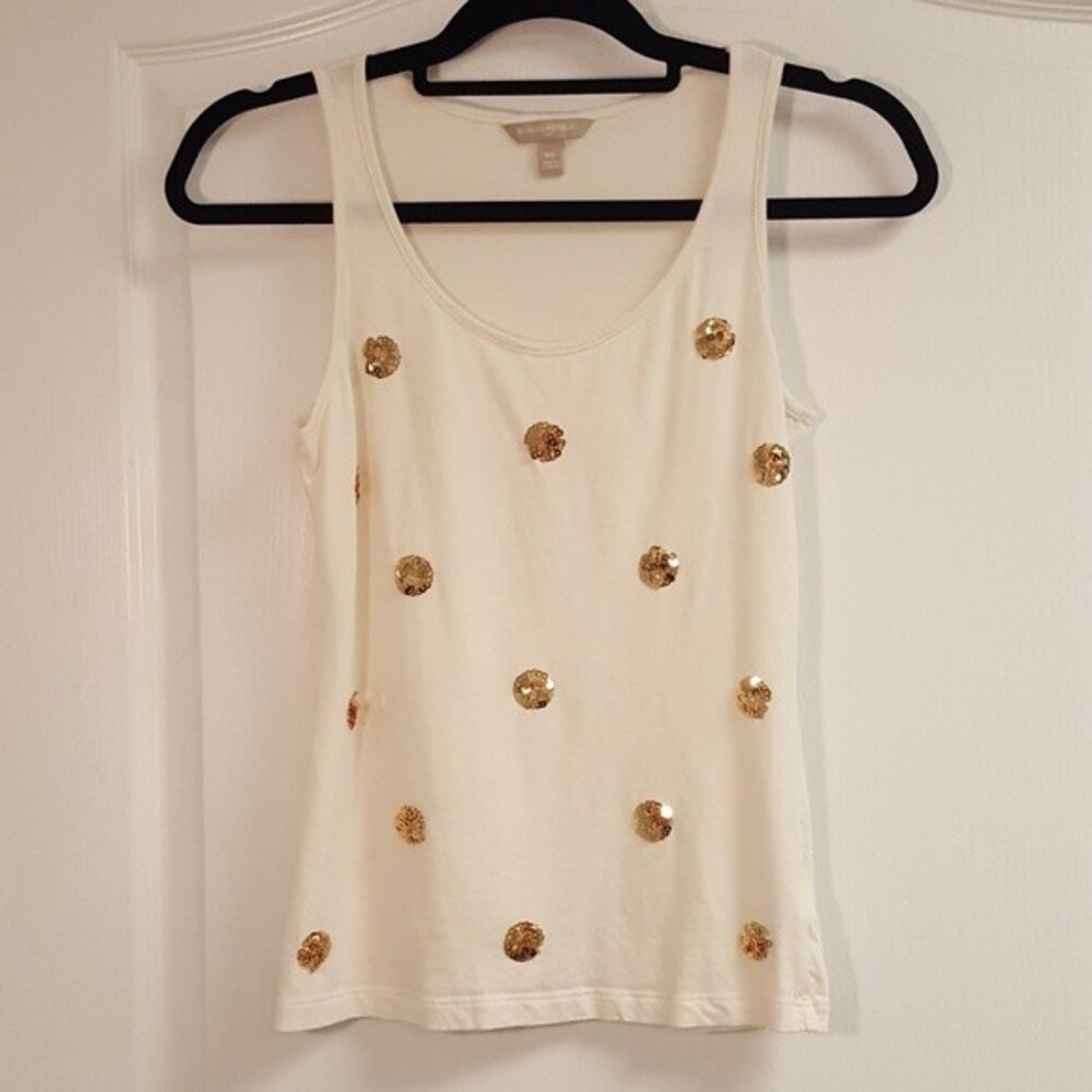 Banana Republic Gold Sequin Polka Dot Tank Top
